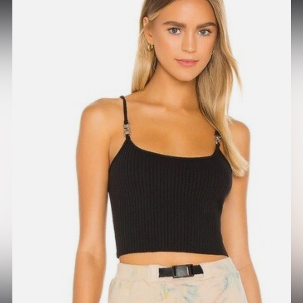 Black ribbed tank